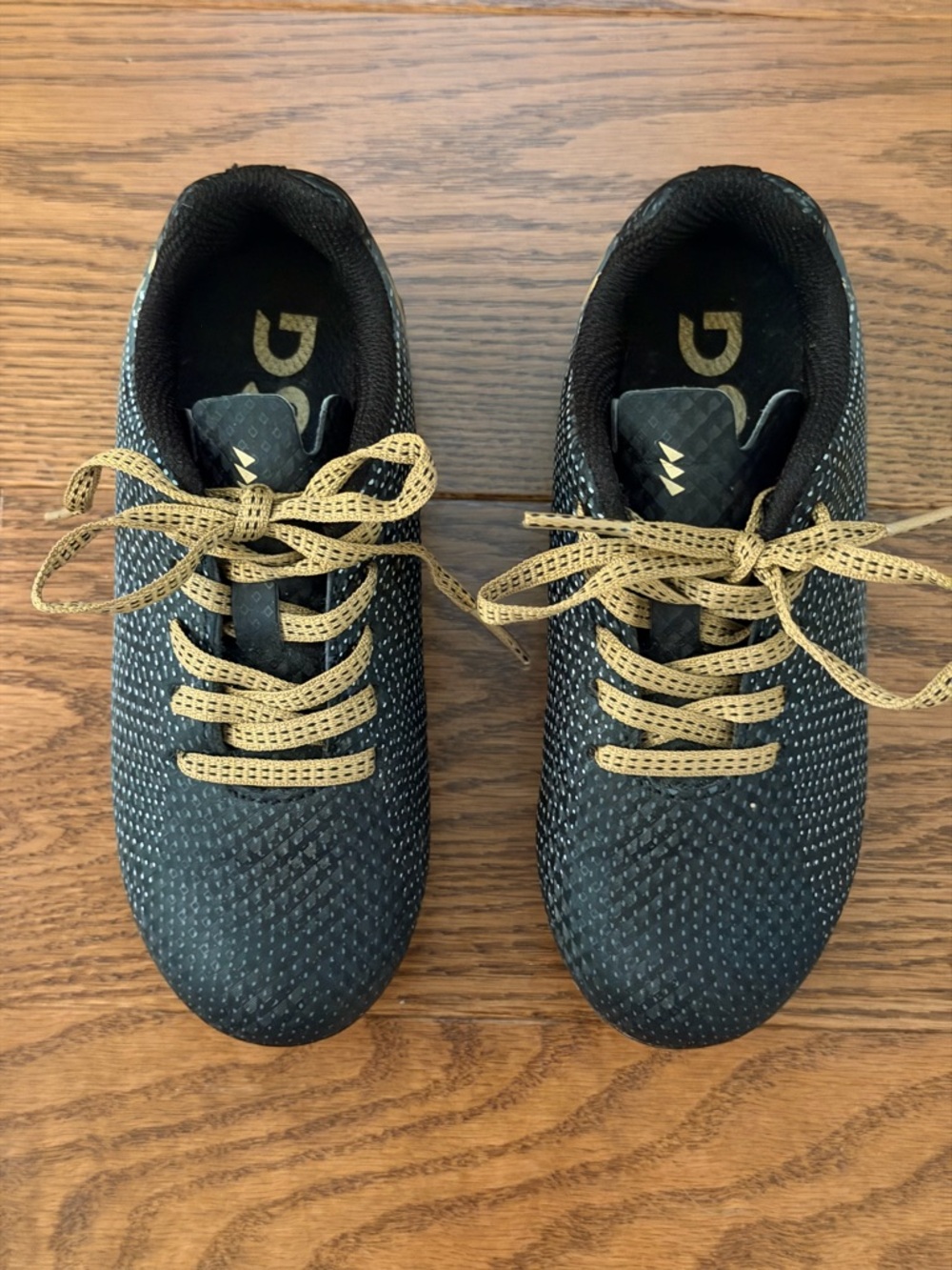 DSG Soccer Cleats - Black with Gold Laces - Size 10